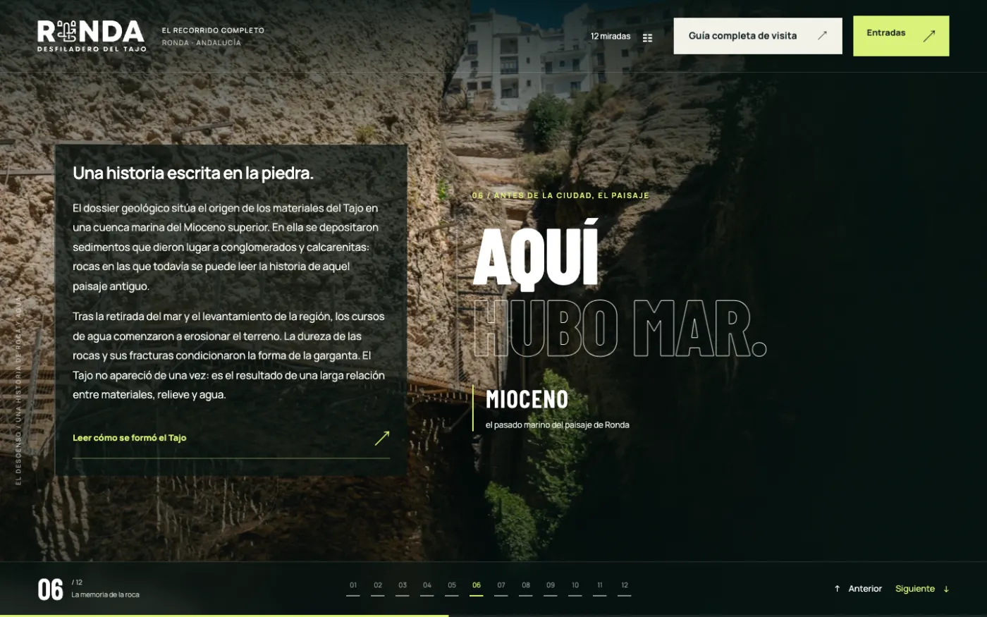 Encuadre de geología con el titular «Aquí hubo mar».