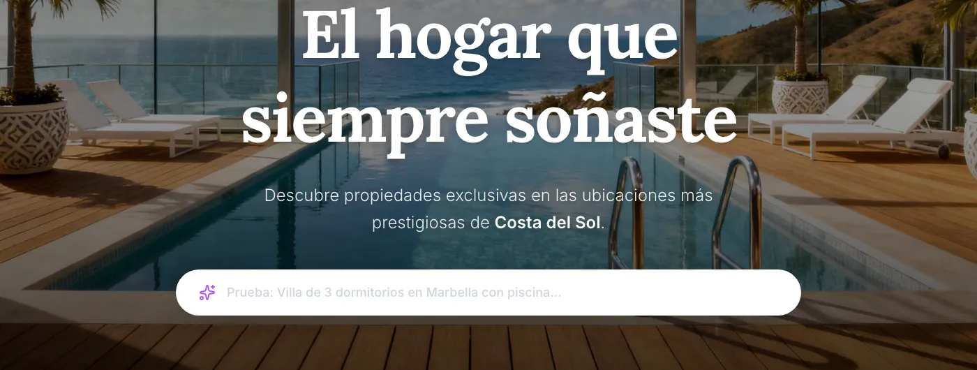 Portada pública de Zentia: «El hogar que siempre soñaste» con el buscador en lenguaje natural.